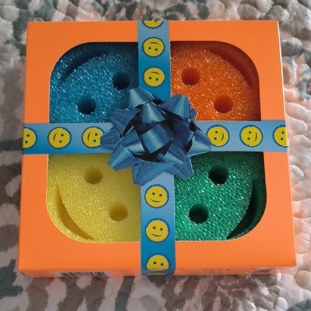 Colorful Smiley Face Kitchen Sponges Set